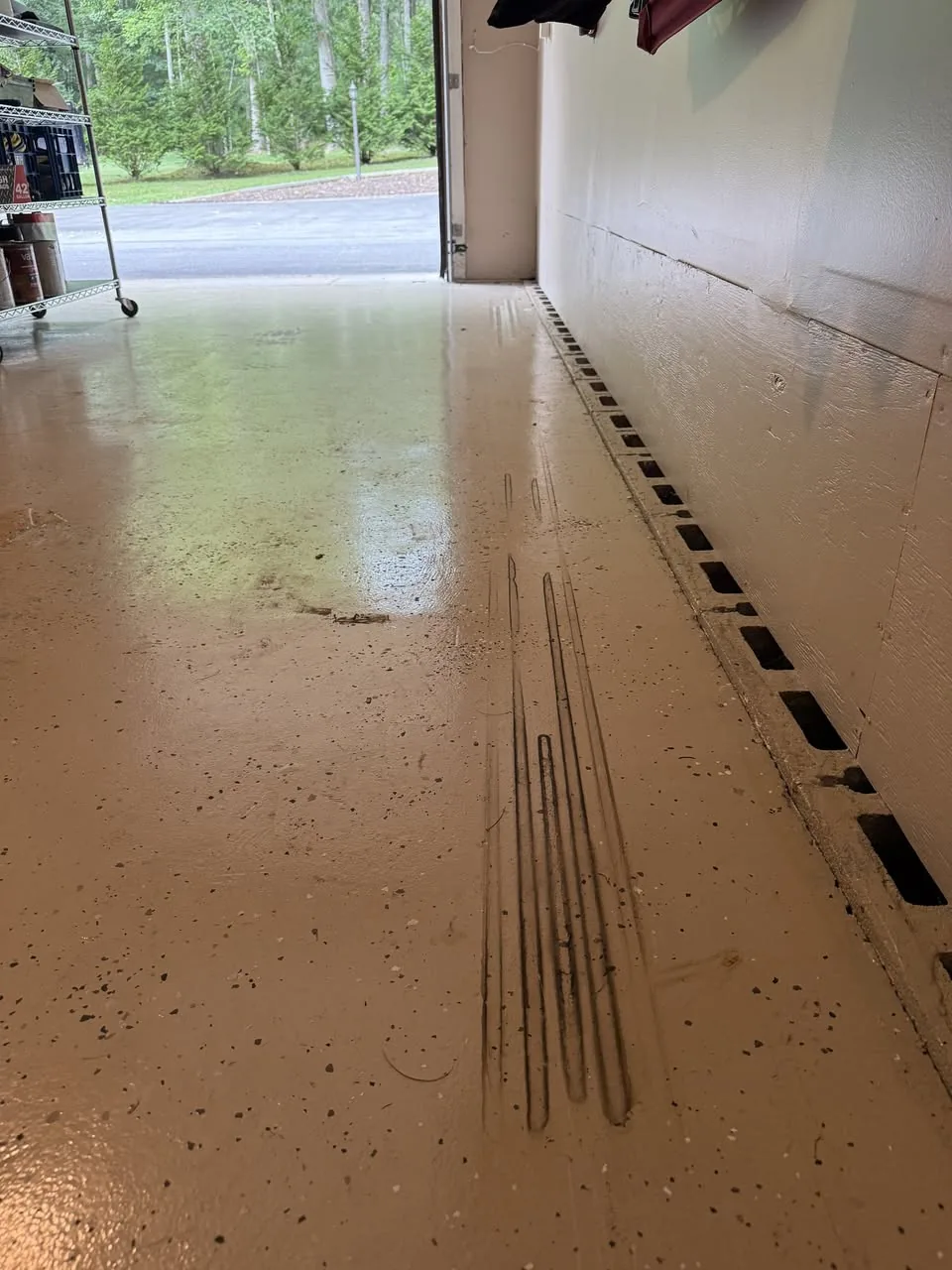 Before / preparation — exposed block openings along the perimeter