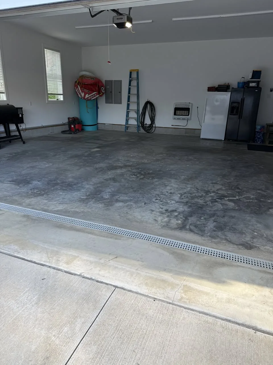 Before / preparation — original garage slab