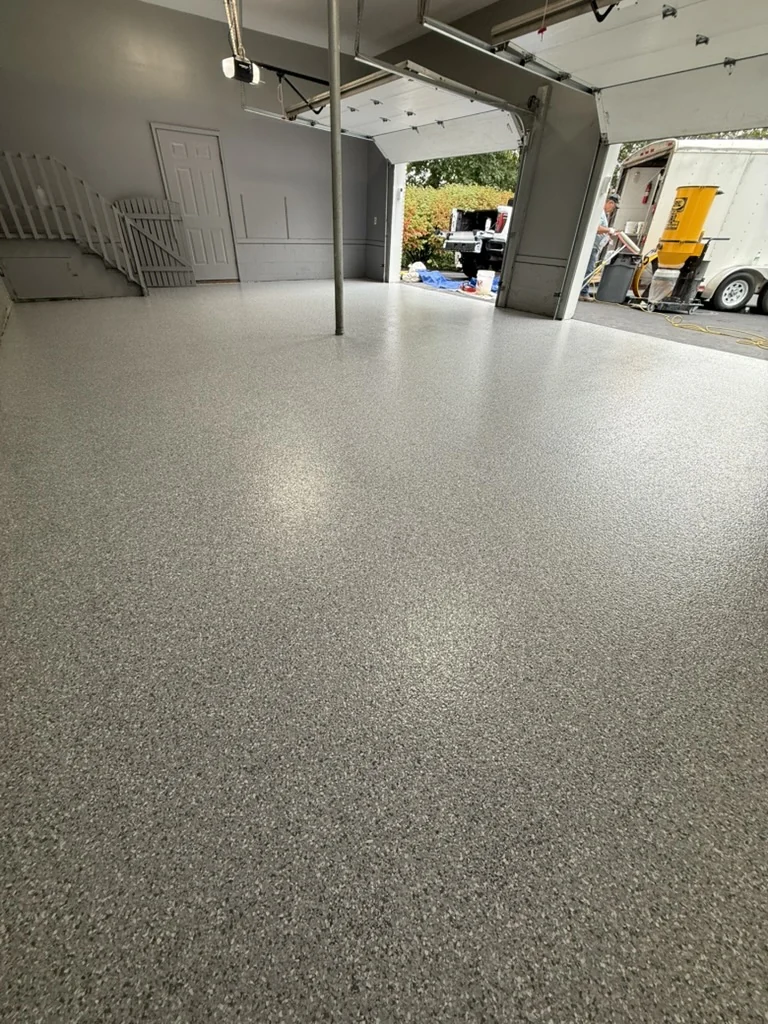 After — Gray flake garage in Beckley