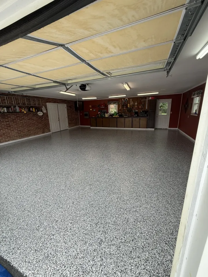 After — Gray flake garage transformation